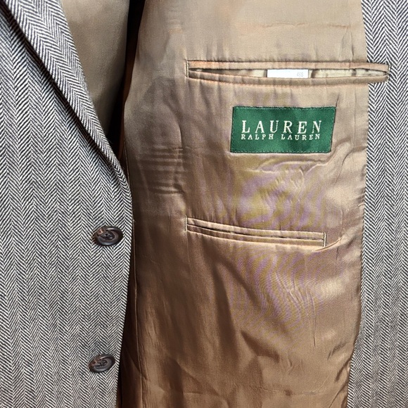 Lauren Ralph Lauren Men's Classic Wool Gray Houndstooth  Sport Coat - Size 46S - Picture 11 of 11